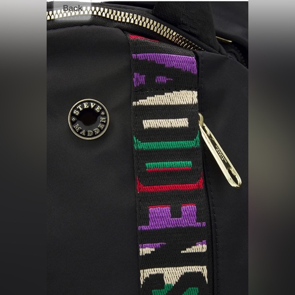 Steve Madden BTristian Backpack (Black); 12" x Height 17" x Depth 6" ; Full size - Picture 6 of 9